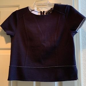 Navy Blue Structured Top by Banana Republic